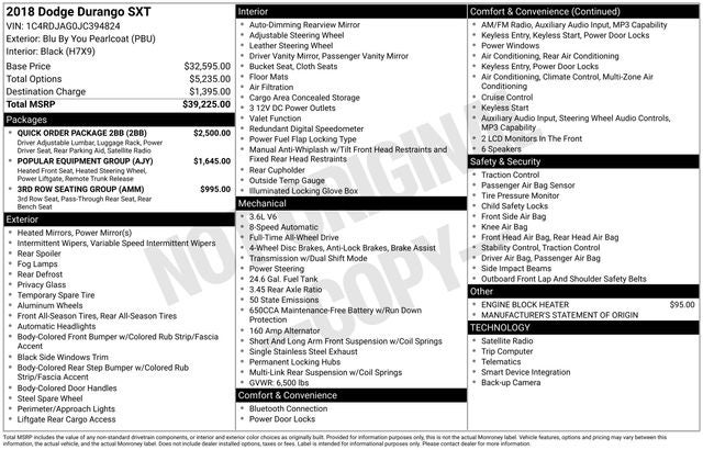 2018 Dodge Durango SXT