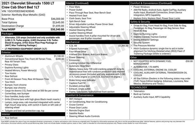 2021 Chevrolet Silverado 1500 LT LT1